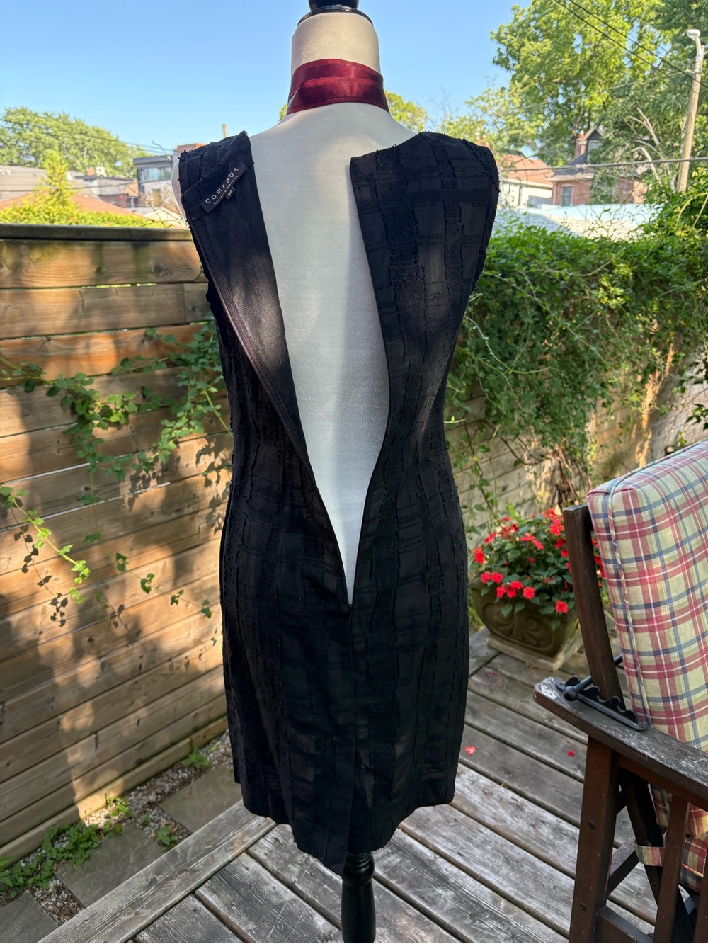Comrags | Black Textured Midi Dress - Picture 3 of 8